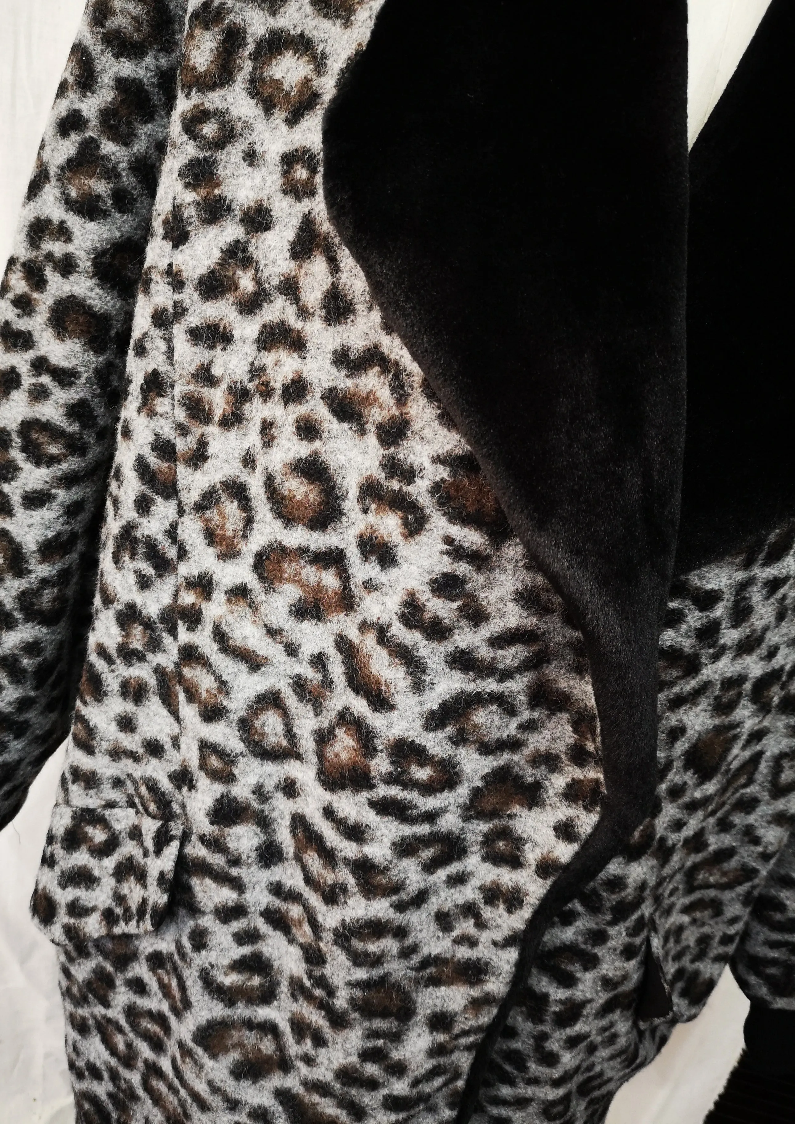 COAT FUR LINING - WOOL COATING animal print