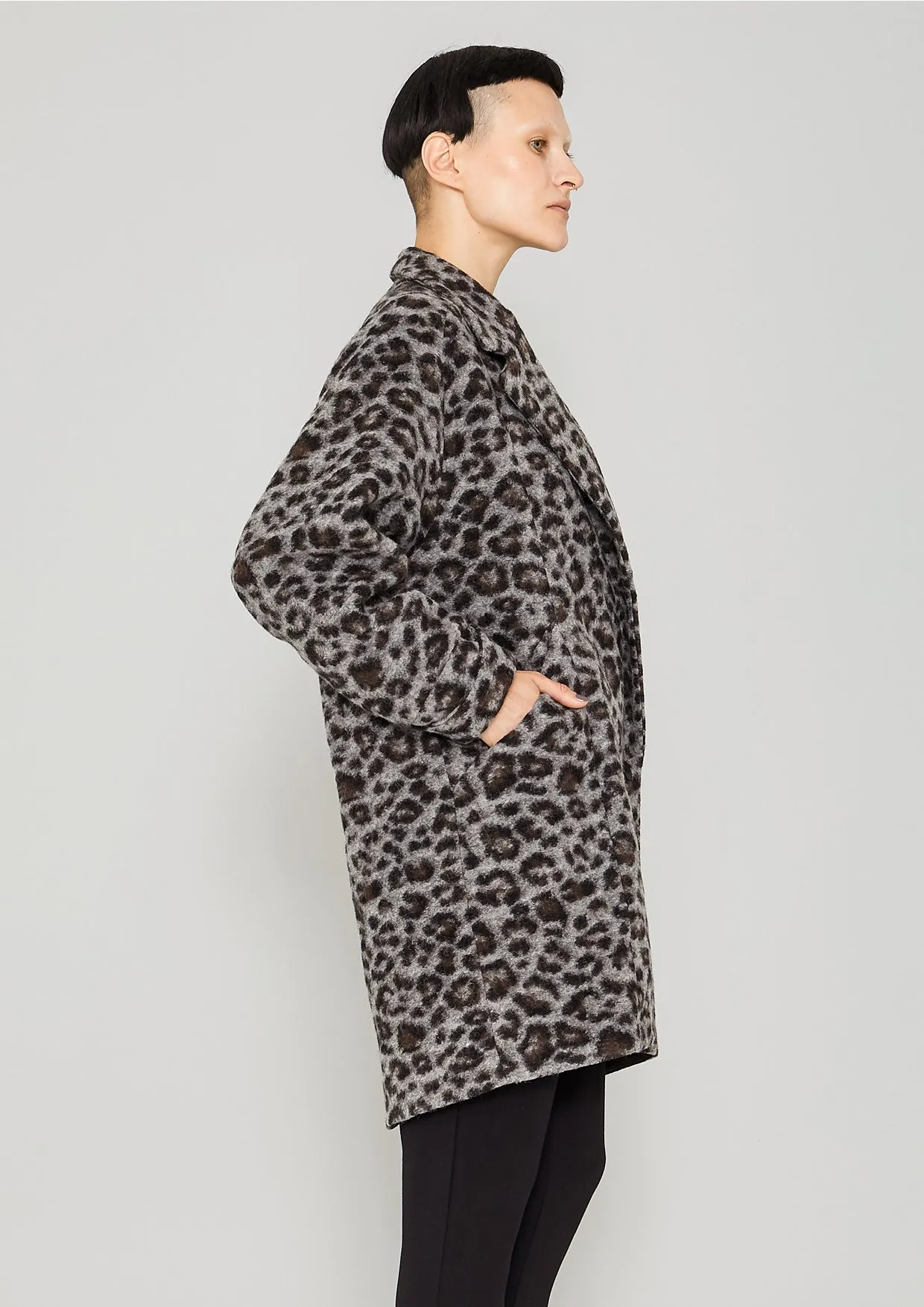 COAT - WOOL COATING animal print