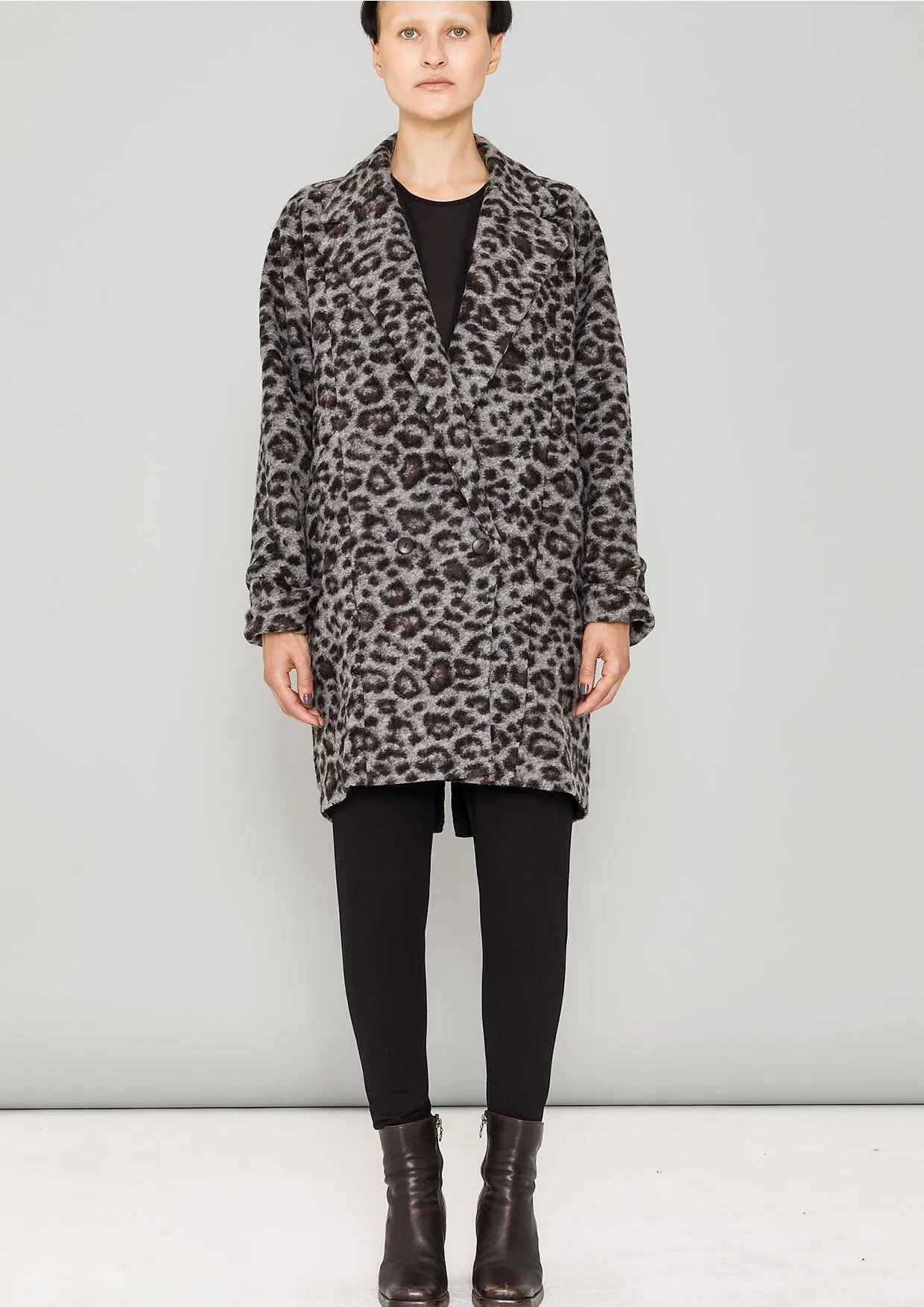 COAT - WOOL COATING animal print