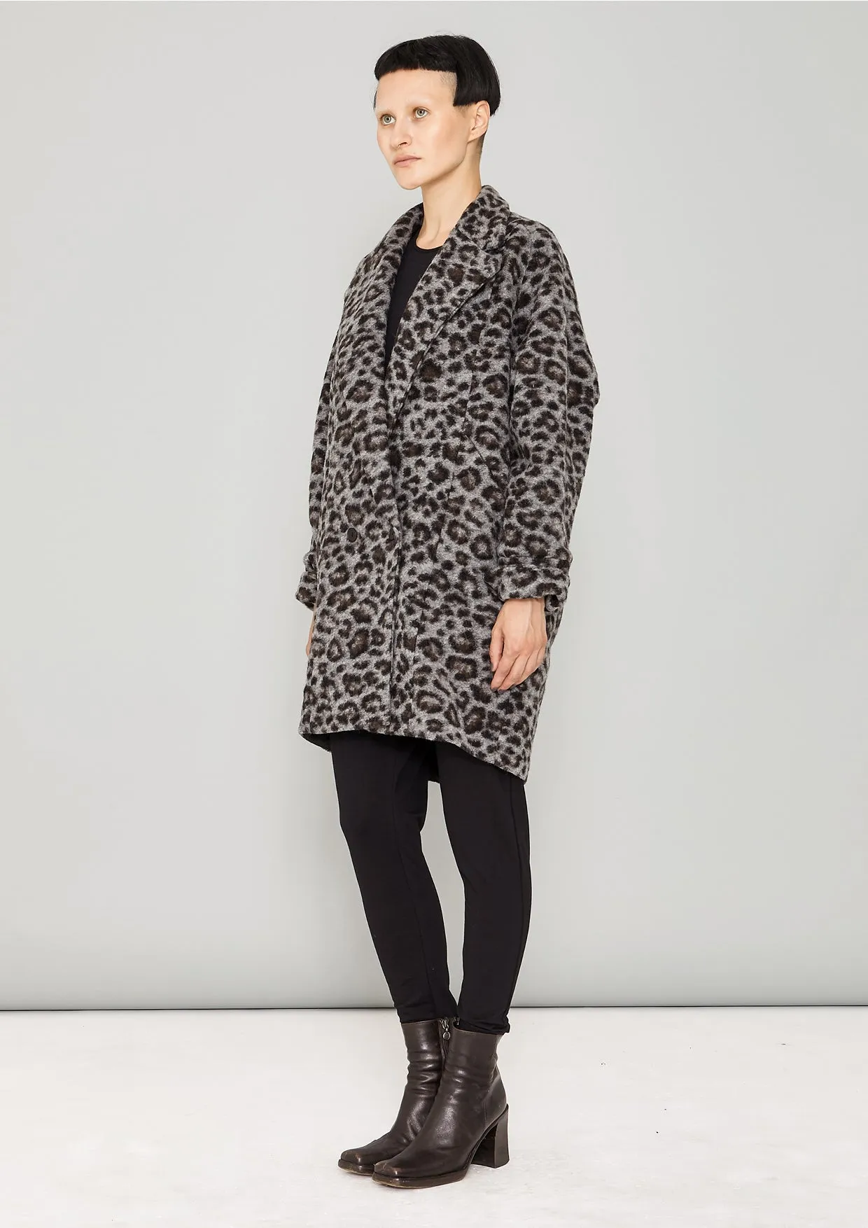 COAT - WOOL COATING animal print