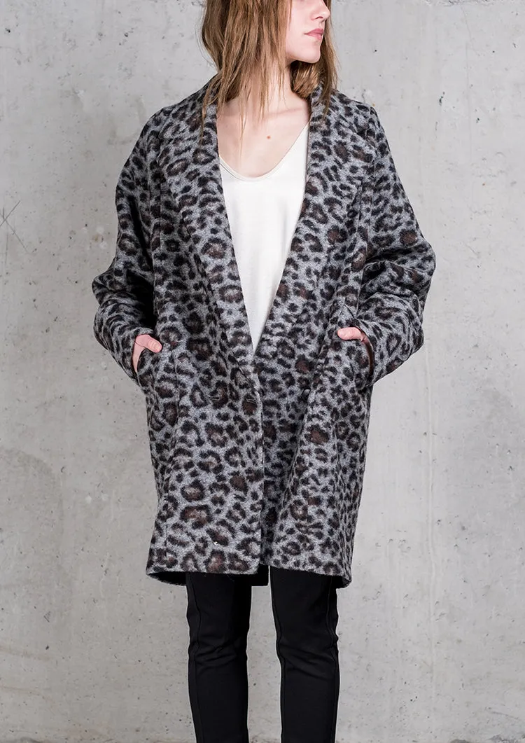 COAT - WOOL COATING animal print