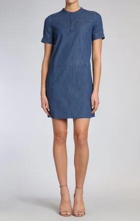 COLLARLESS DENIM DRESS