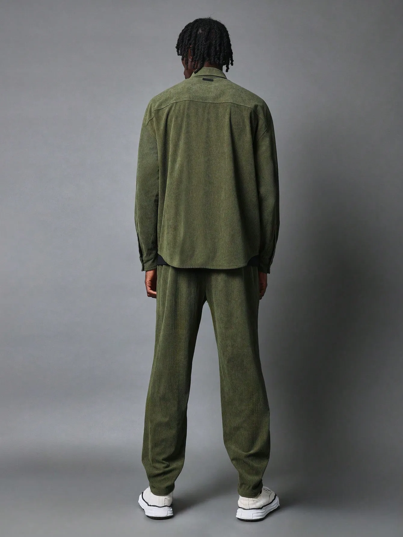 Corduroy Long Sleeve Shirt And Jogger 2 Piece Set