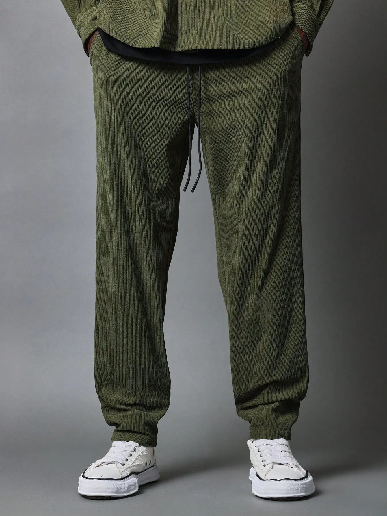 Corduroy Long Sleeve Shirt And Jogger 2 Piece Set