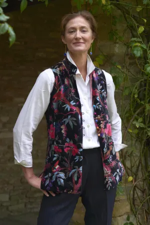 Cotton Velvet Waistcoat | Black Bird