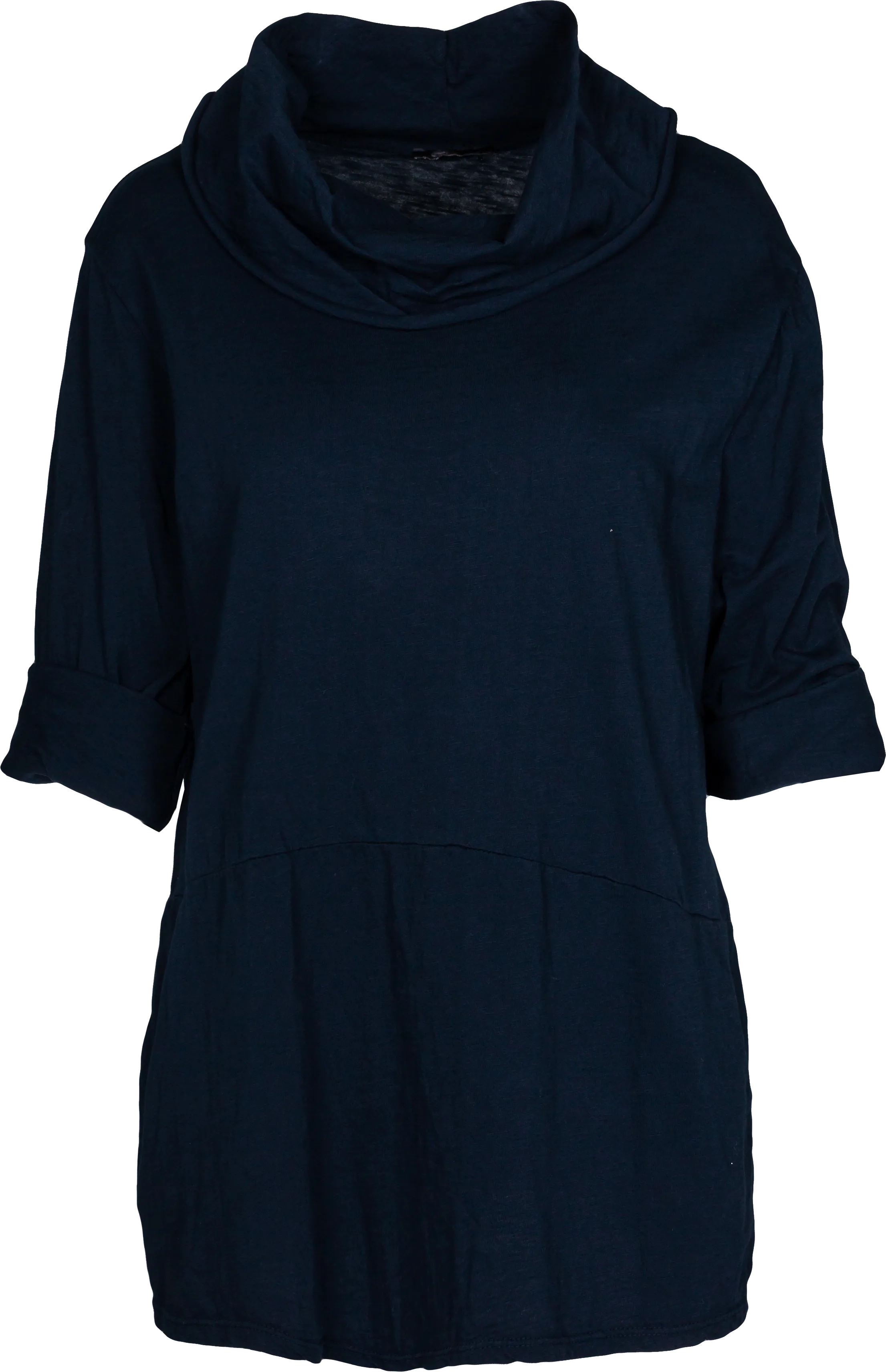 Cowl Neck Sweatshirt Tunic with Seam-Detail