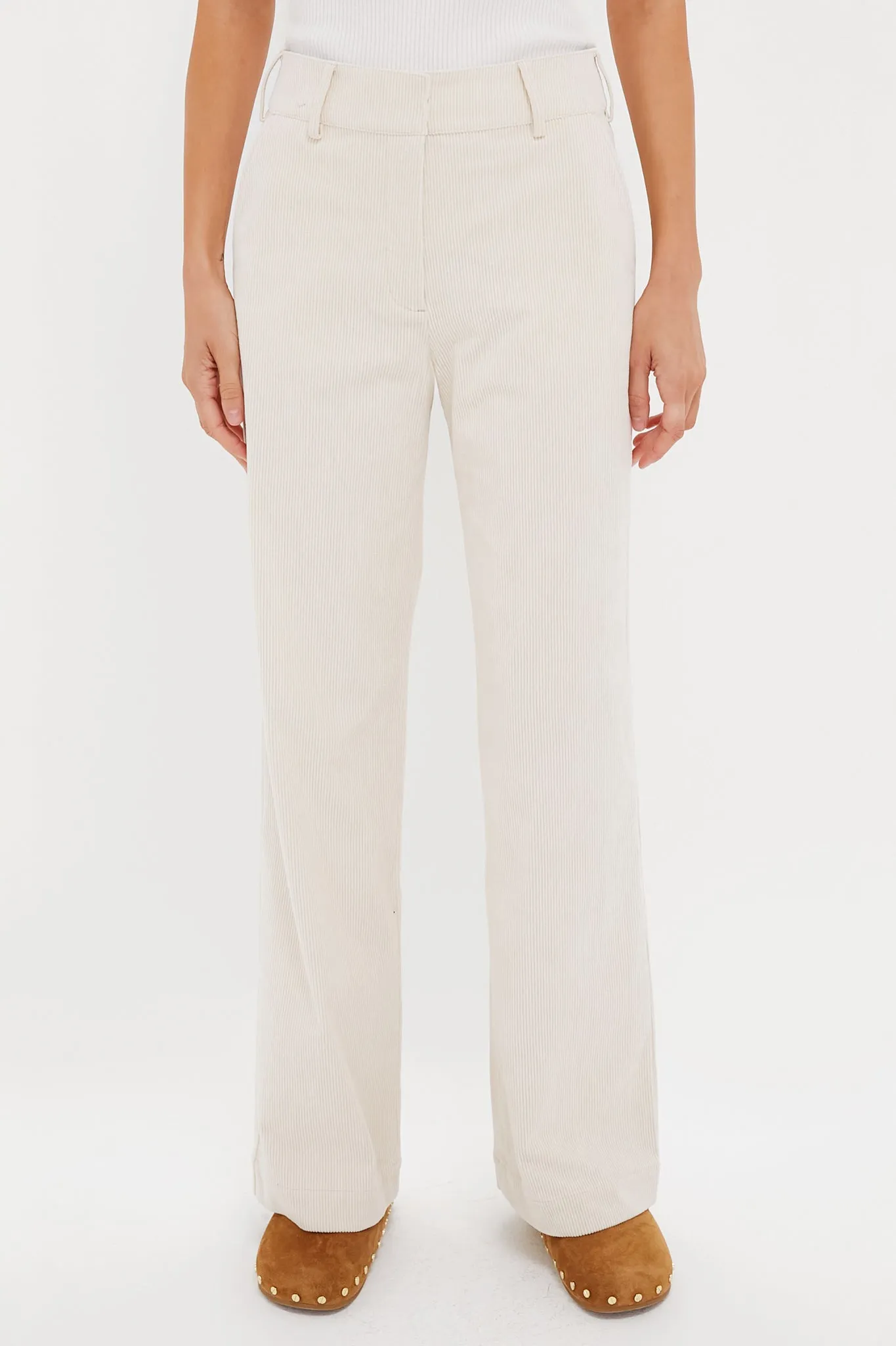 Cream Wide Wale Corduroy Hunter Pants