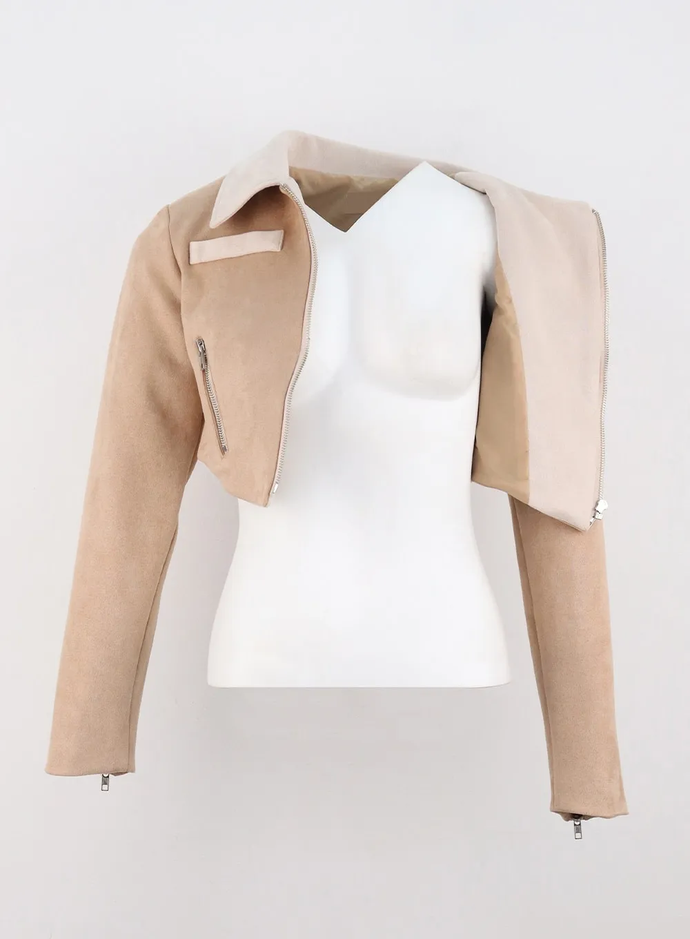 Cropped Faux Suede Jacket CO319