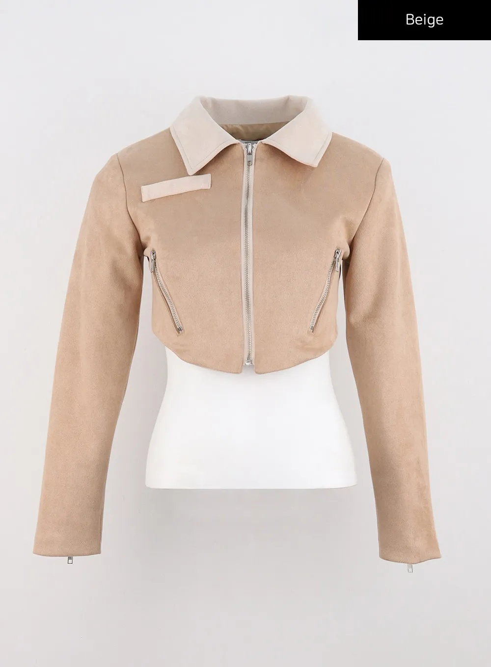 Cropped Faux Suede Jacket CO319