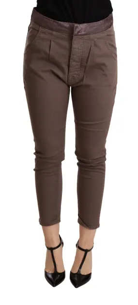 CYCLE Chic Brown Skinny Mid Waist Cropped Pants