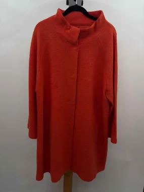 Cynthia Rowley Women's Size 1X Orange Solid Coat