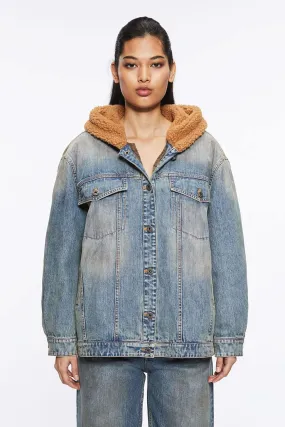 Detachable Denim Down Jacket