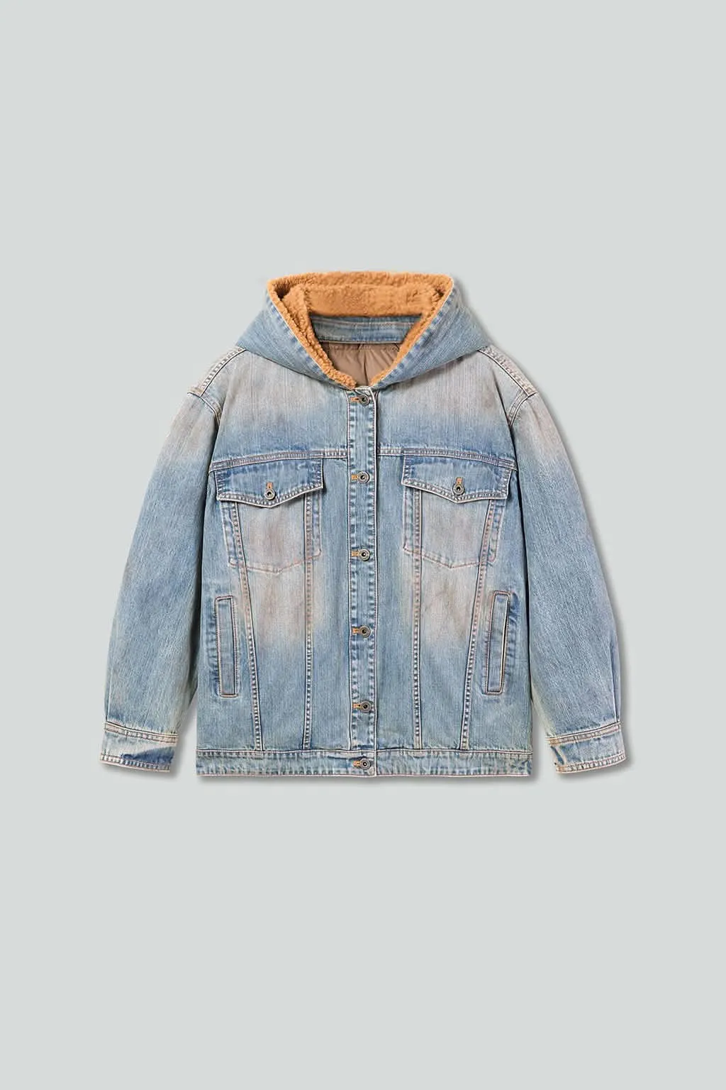 Detachable Denim Down Jacket