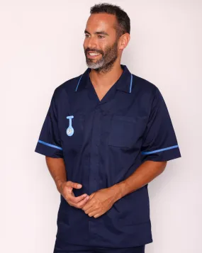 Drayford Men's Classic Healthcare Tunic - Navy / Hospital Blue