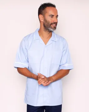 Drayford Men's Classic Healthcare Tunic - Sky / White