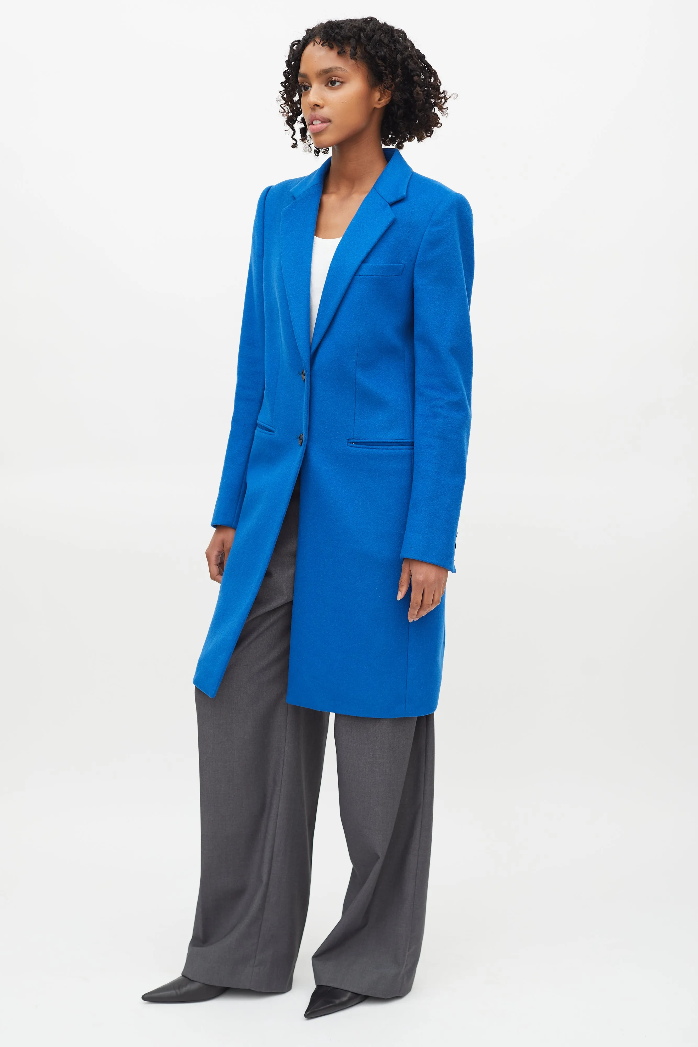 Electric Blue Wool & Cashmere Coat