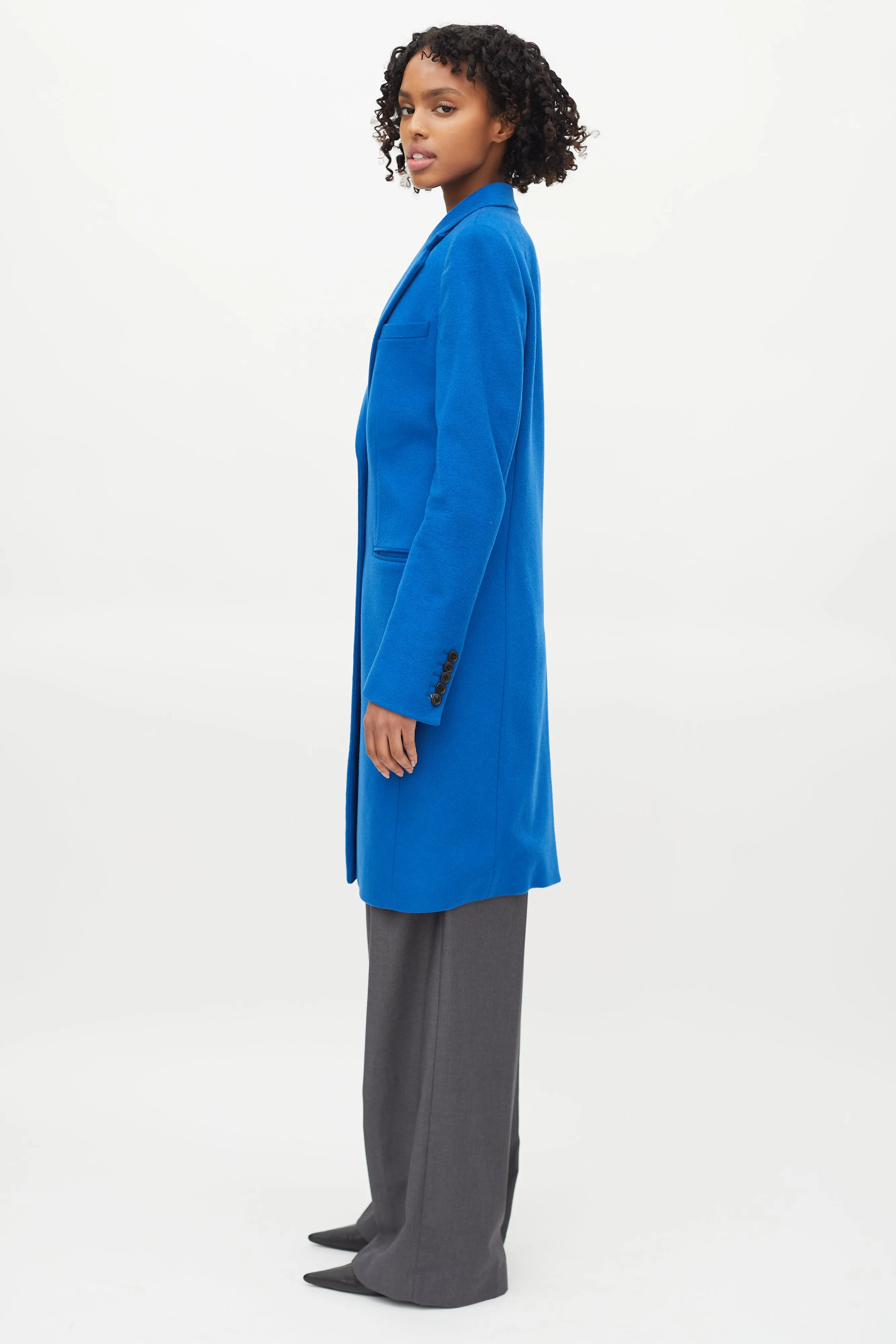 Electric Blue Wool & Cashmere Coat