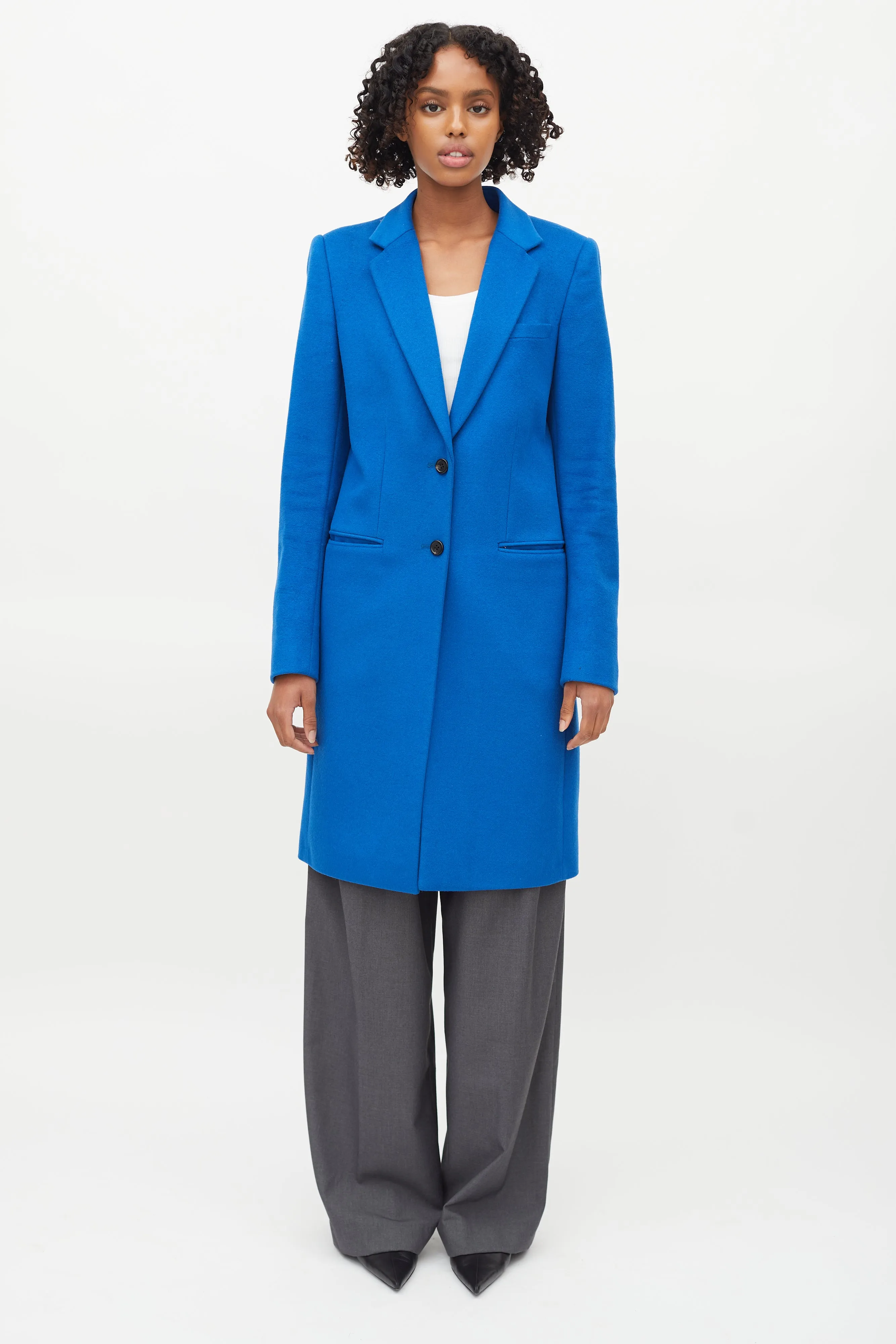 Electric Blue Wool & Cashmere Coat