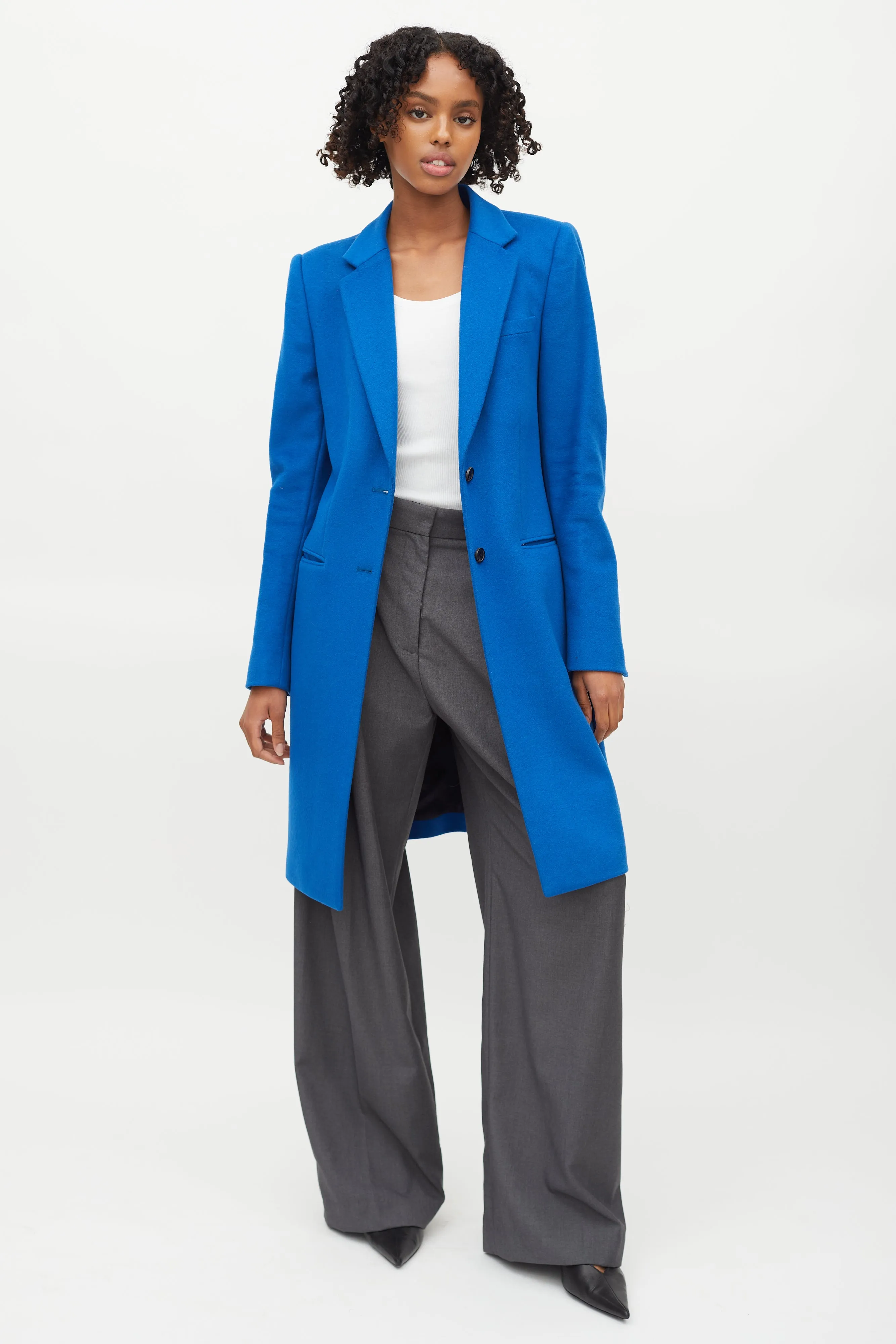 Electric Blue Wool & Cashmere Coat