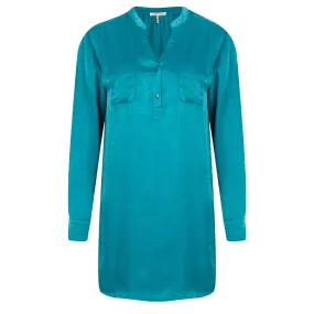 Esqualo - Turquoise Satin Tunic