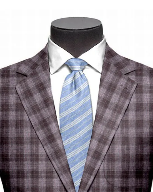 EThomas Voilet Silver Mulberry Tartan Plaid Jacket