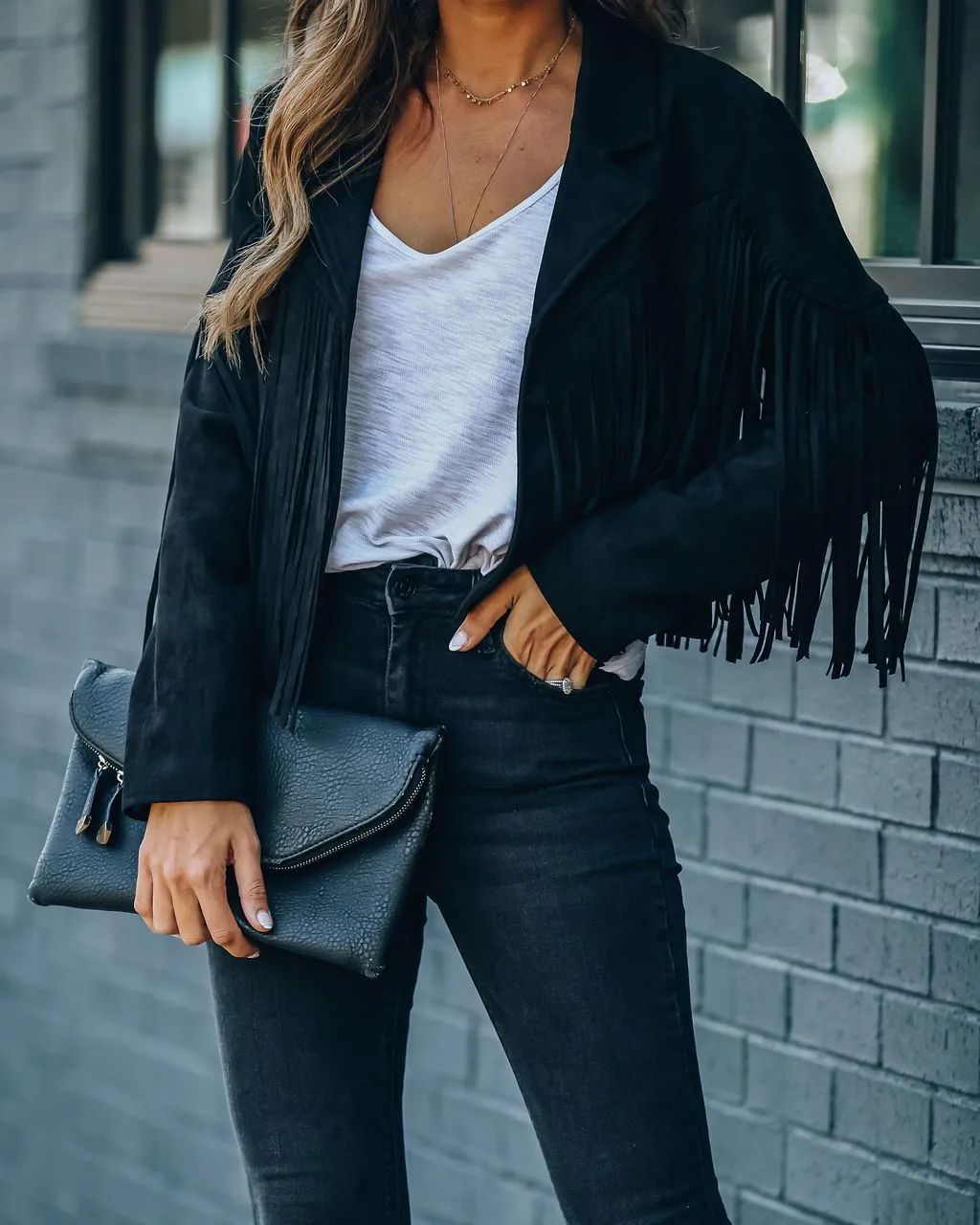 Fashionkova  Faux Suede Tassel Jacket Womens Vintage Lapel Long Sleeve Fringe Cropped Hippie Motor Biker Cardigan Outwears  2022 New