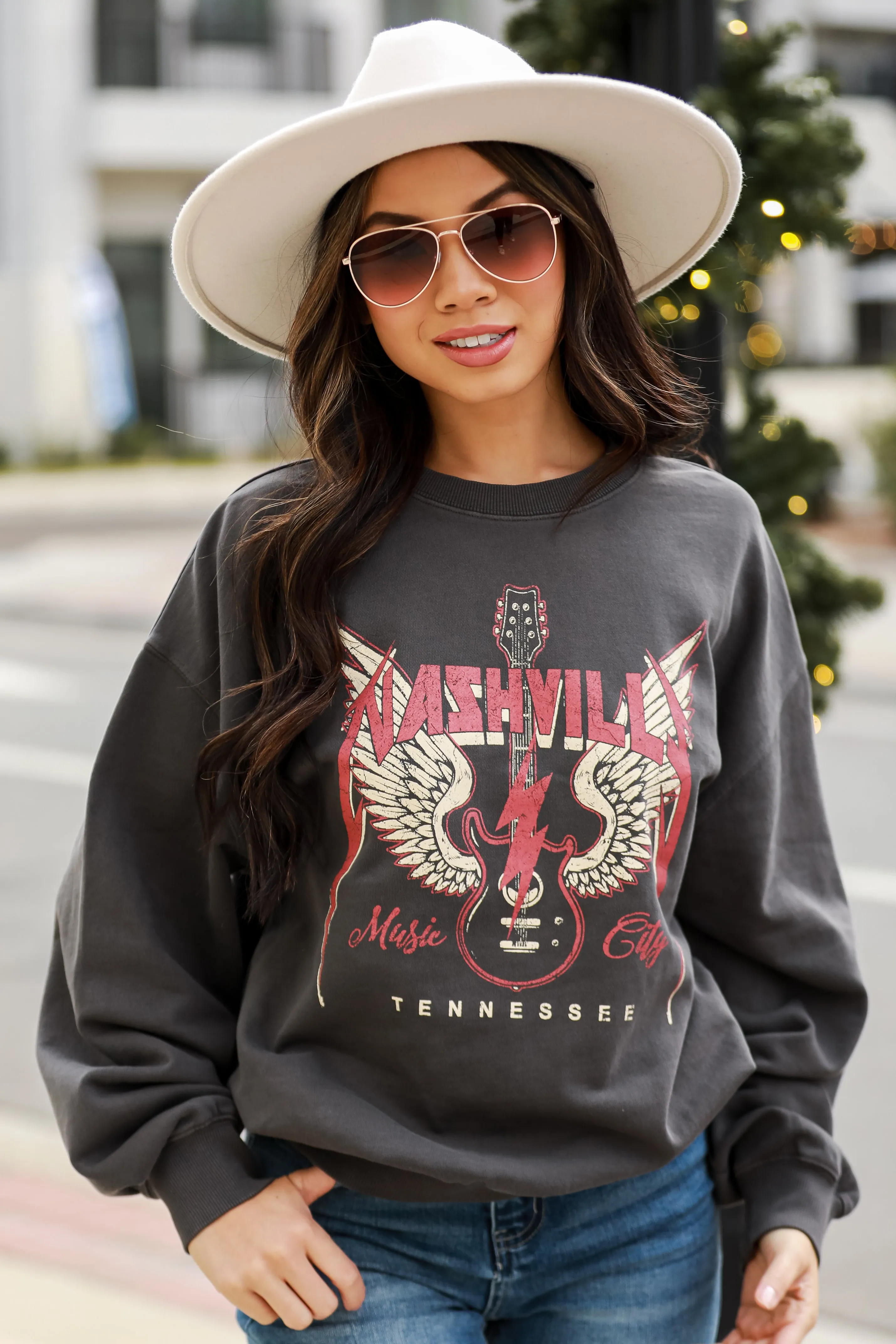 FINAL SALE - Black Nashville Tennessee Music City Sweatshirt