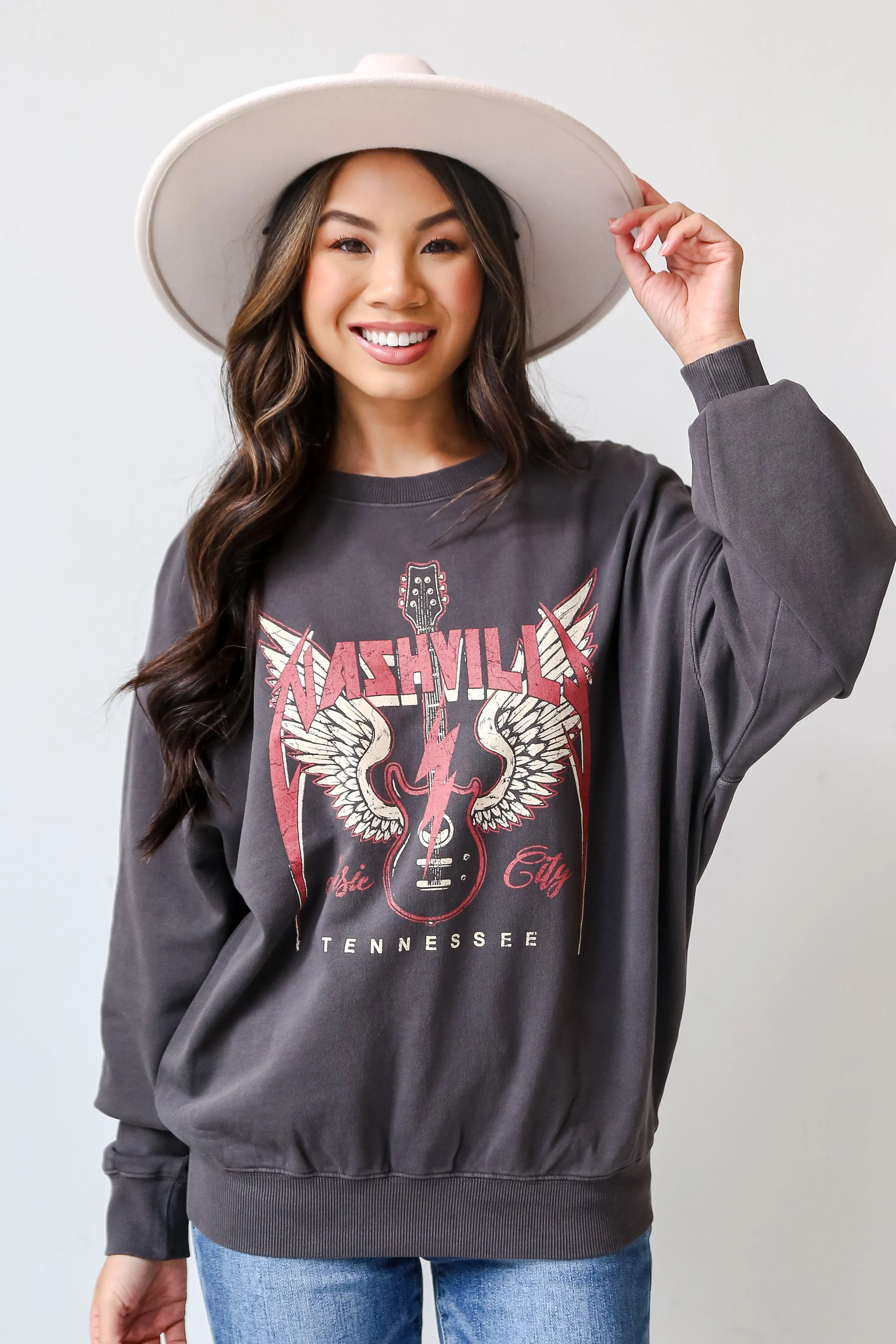 FINAL SALE - Black Nashville Tennessee Music City Sweatshirt