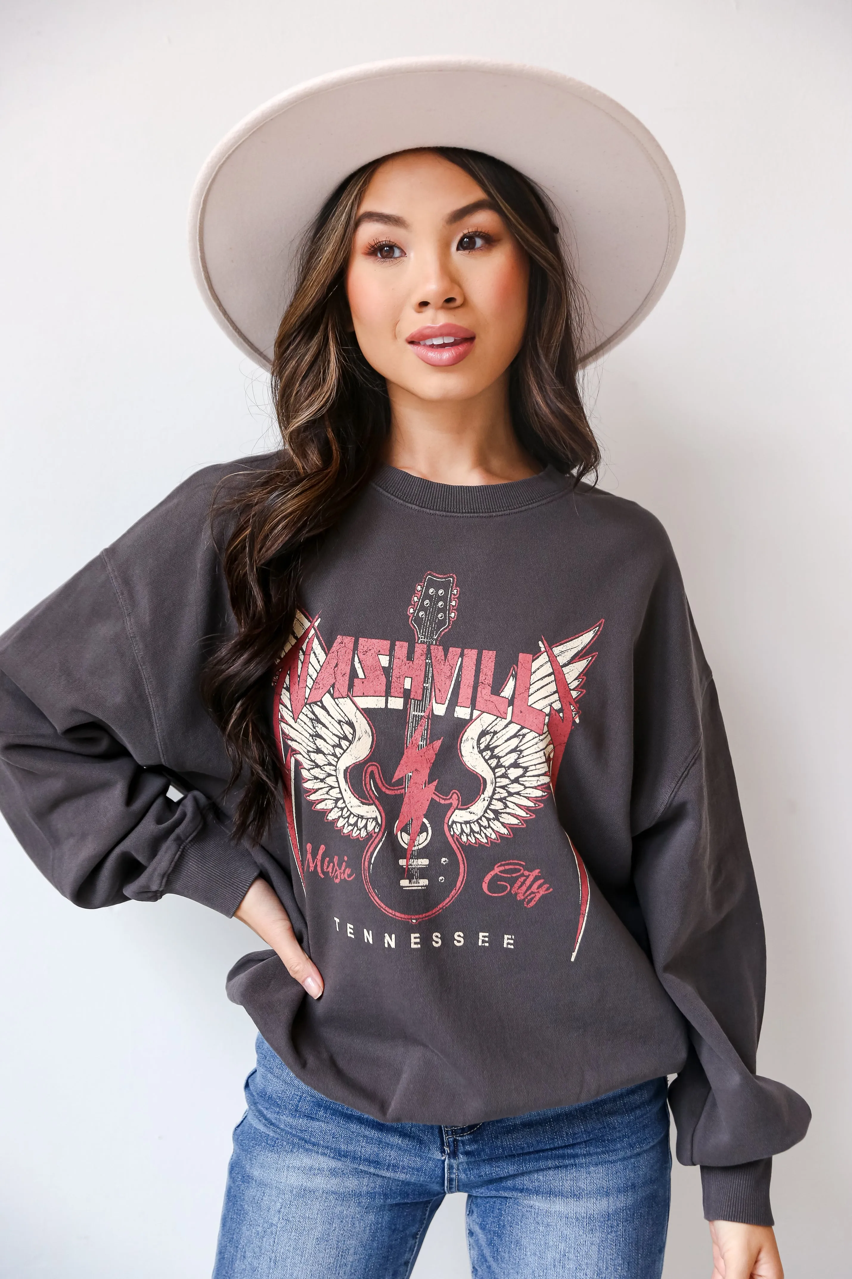 FINAL SALE - Black Nashville Tennessee Music City Sweatshirt