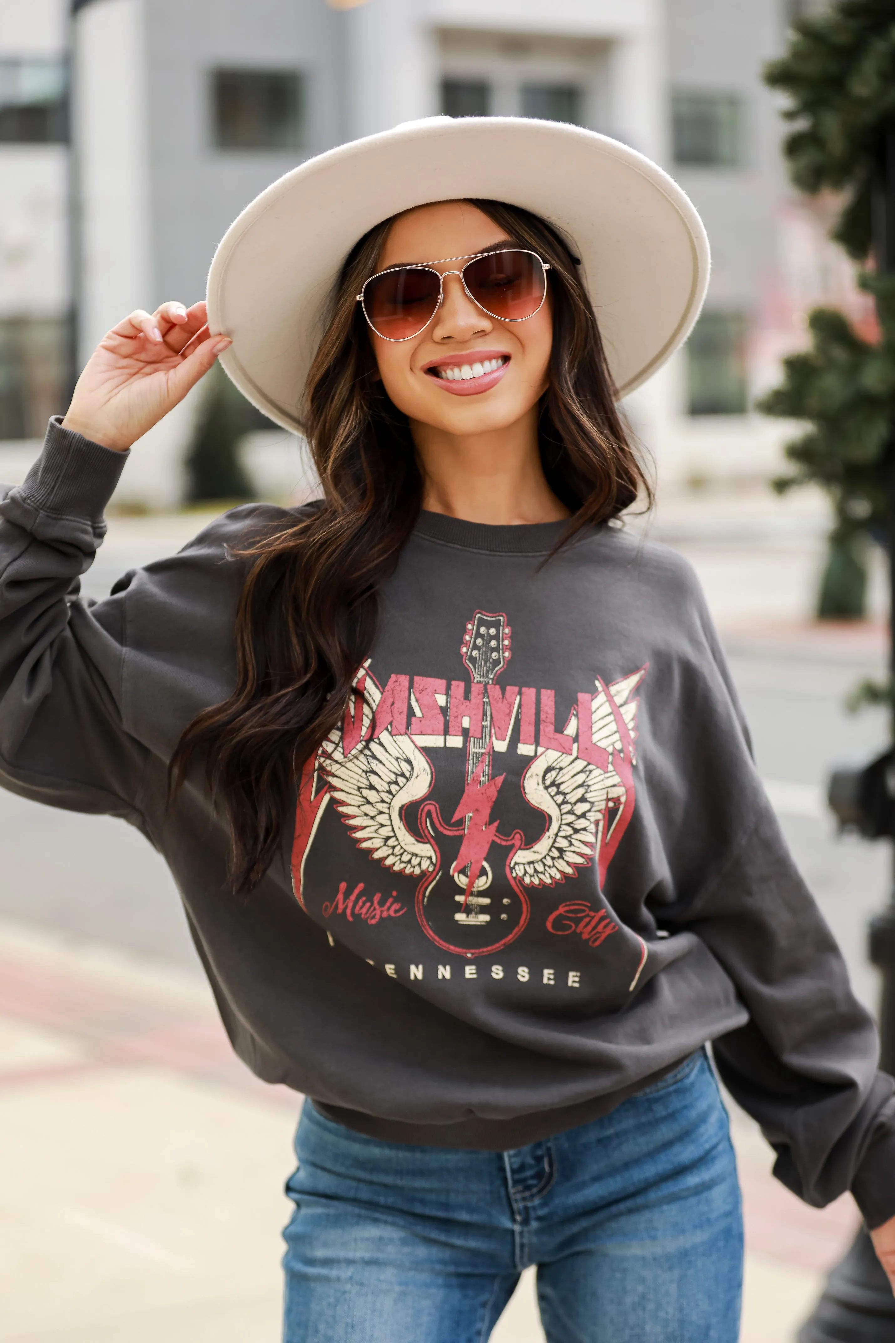 FINAL SALE - Black Nashville Tennessee Music City Sweatshirt