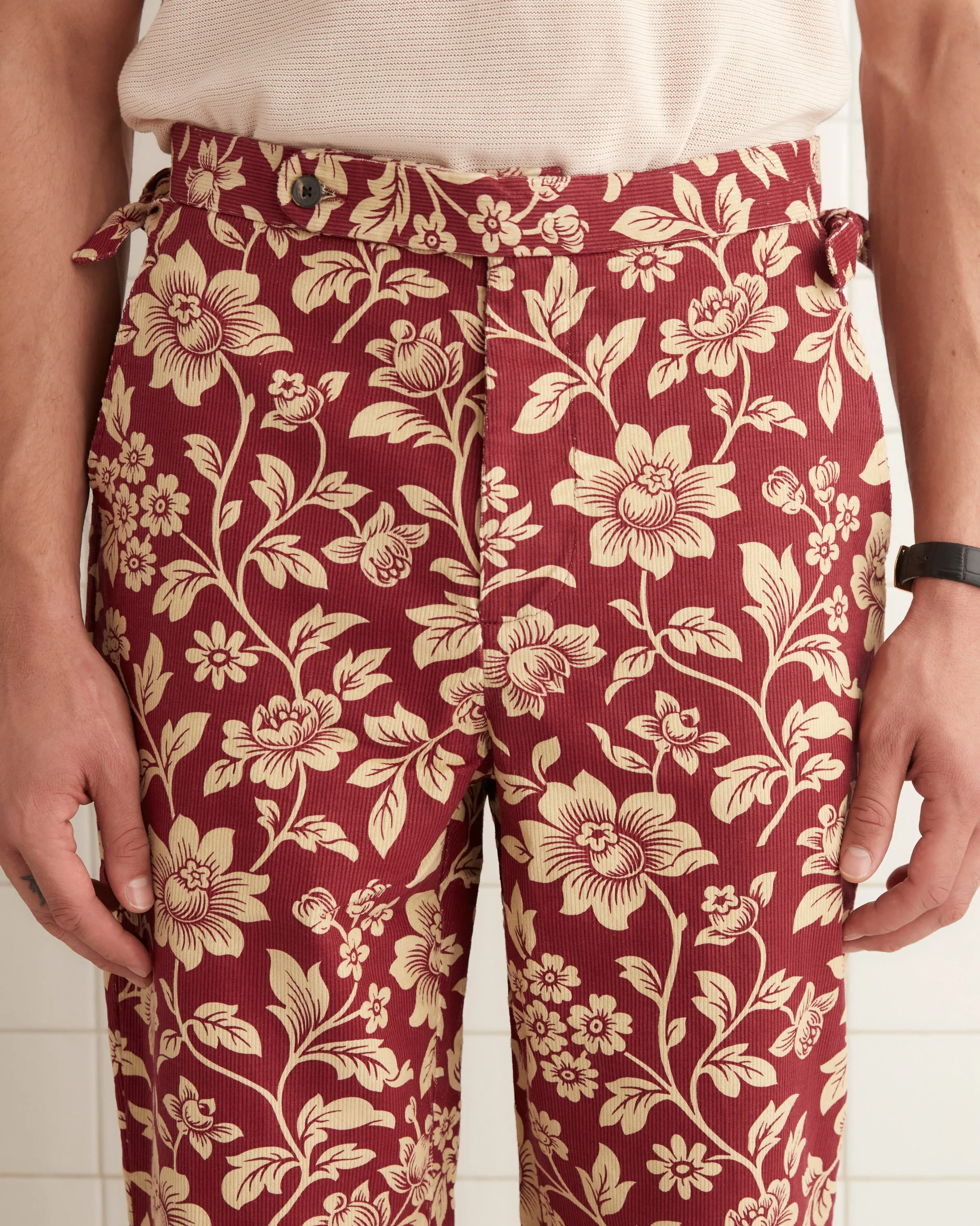 Floral Corduroy Trousers