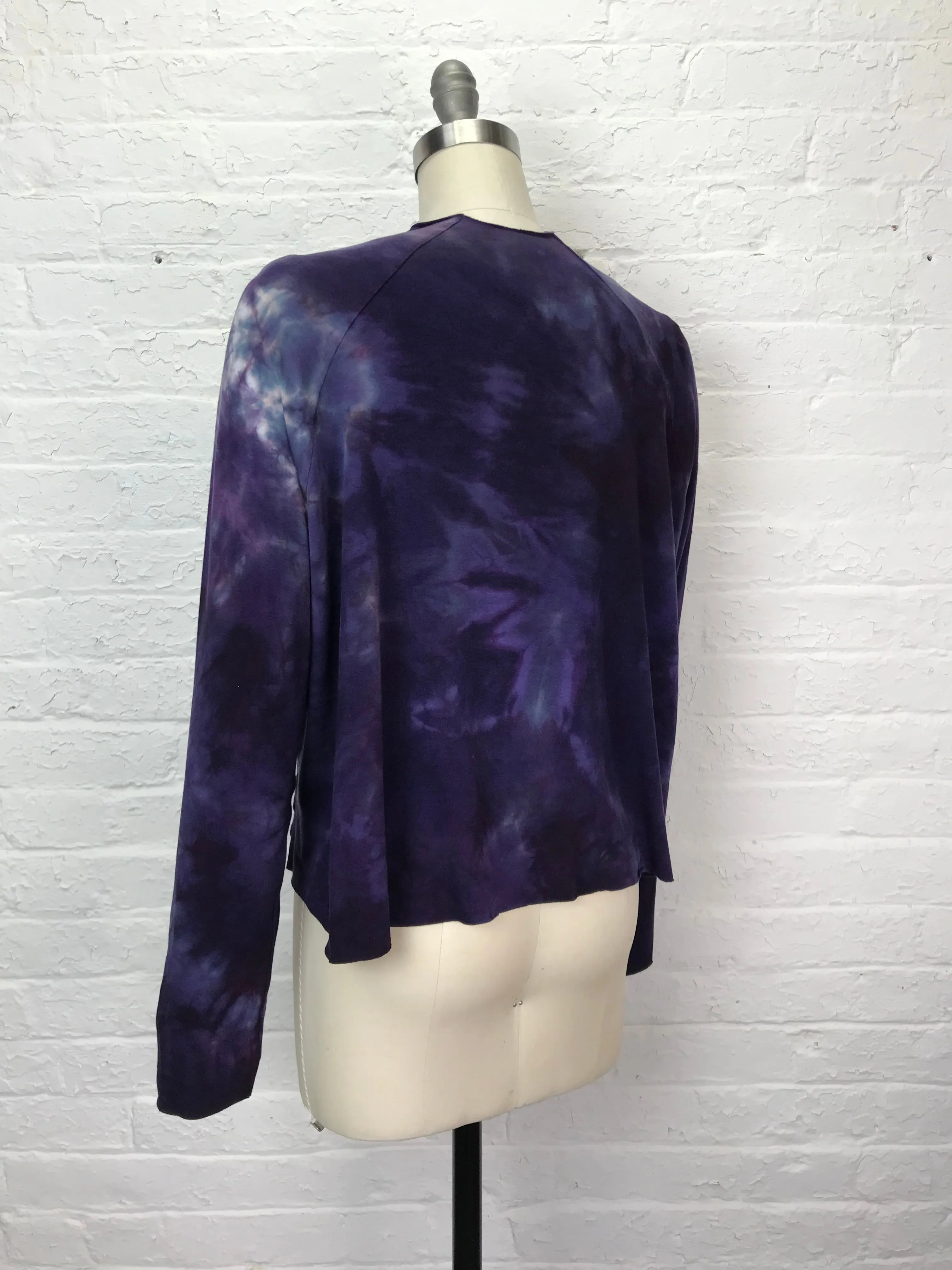 Funnel Neck Raglan Top in Purple Fog