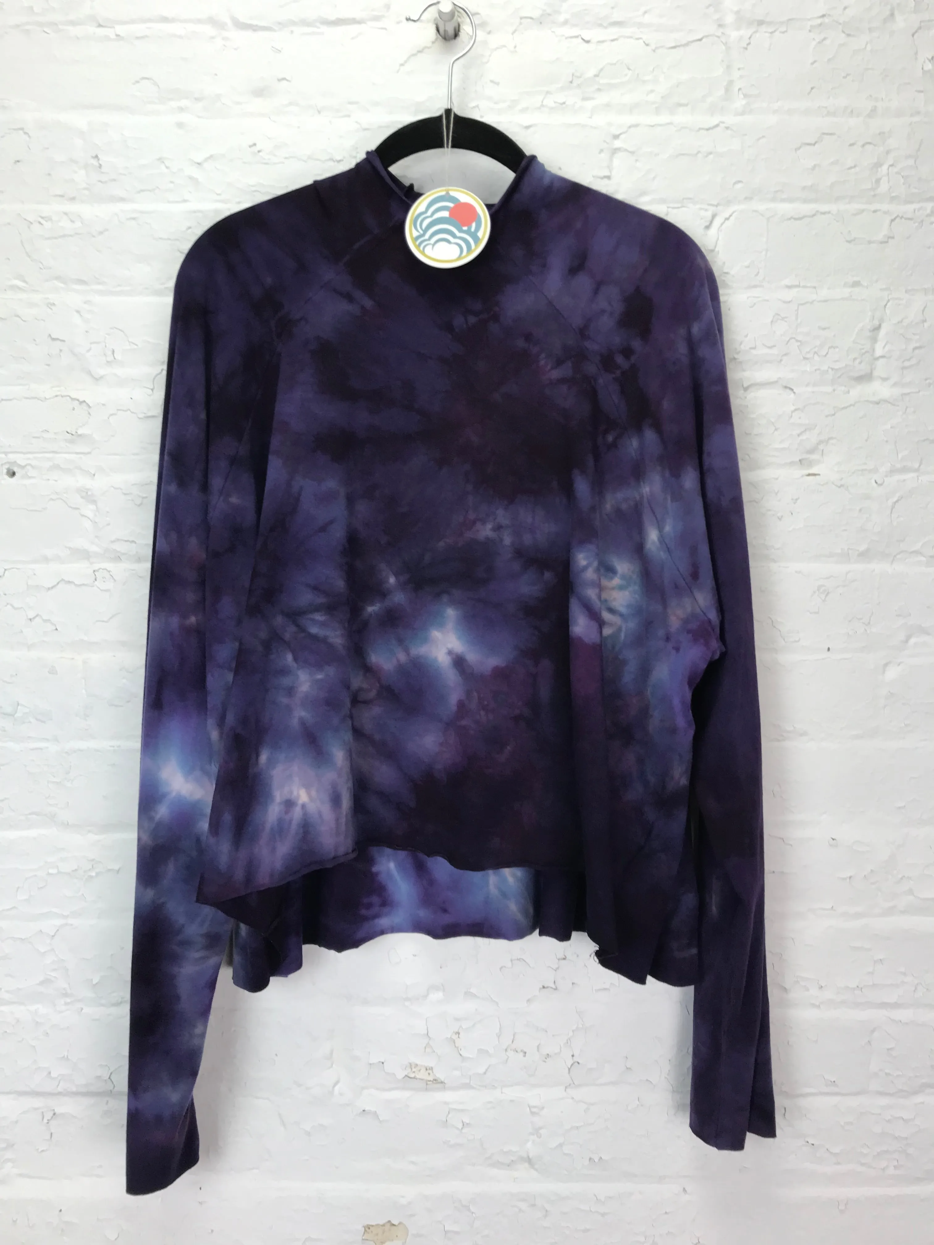 Funnel Neck Raglan Top in Purple Fog