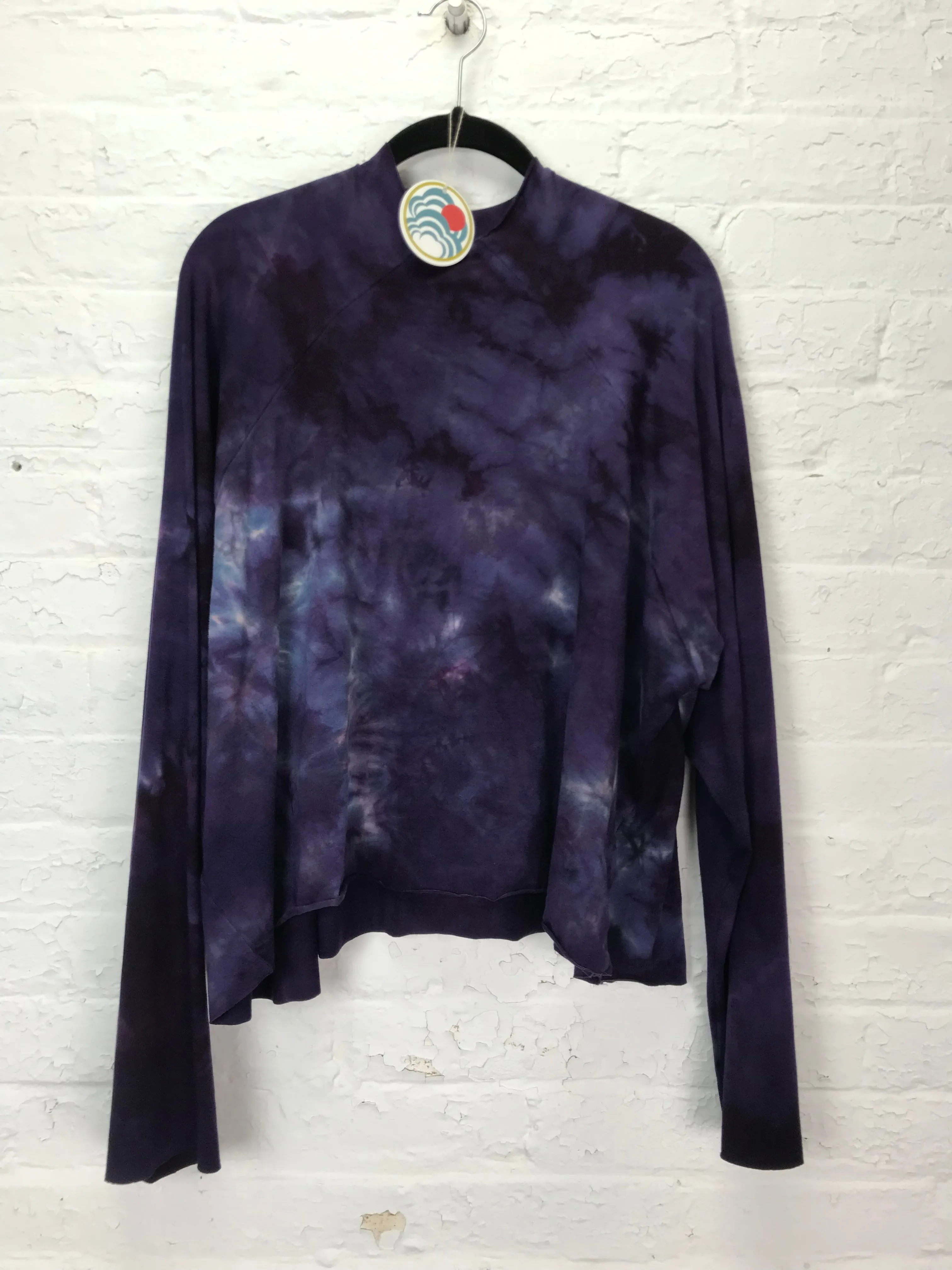 Funnel Neck Raglan Top in Purple Fog