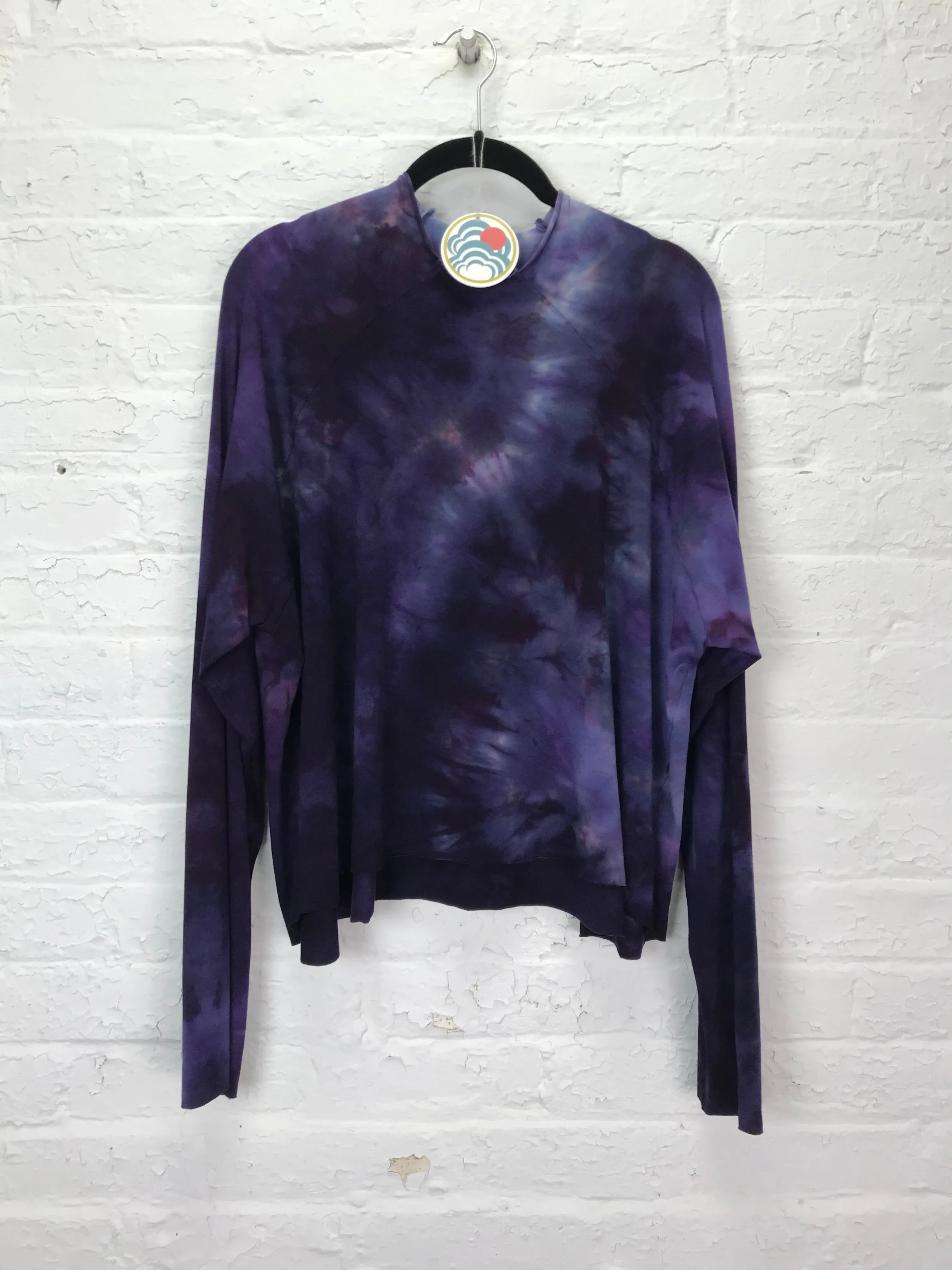 Funnel Neck Raglan Top in Purple Fog