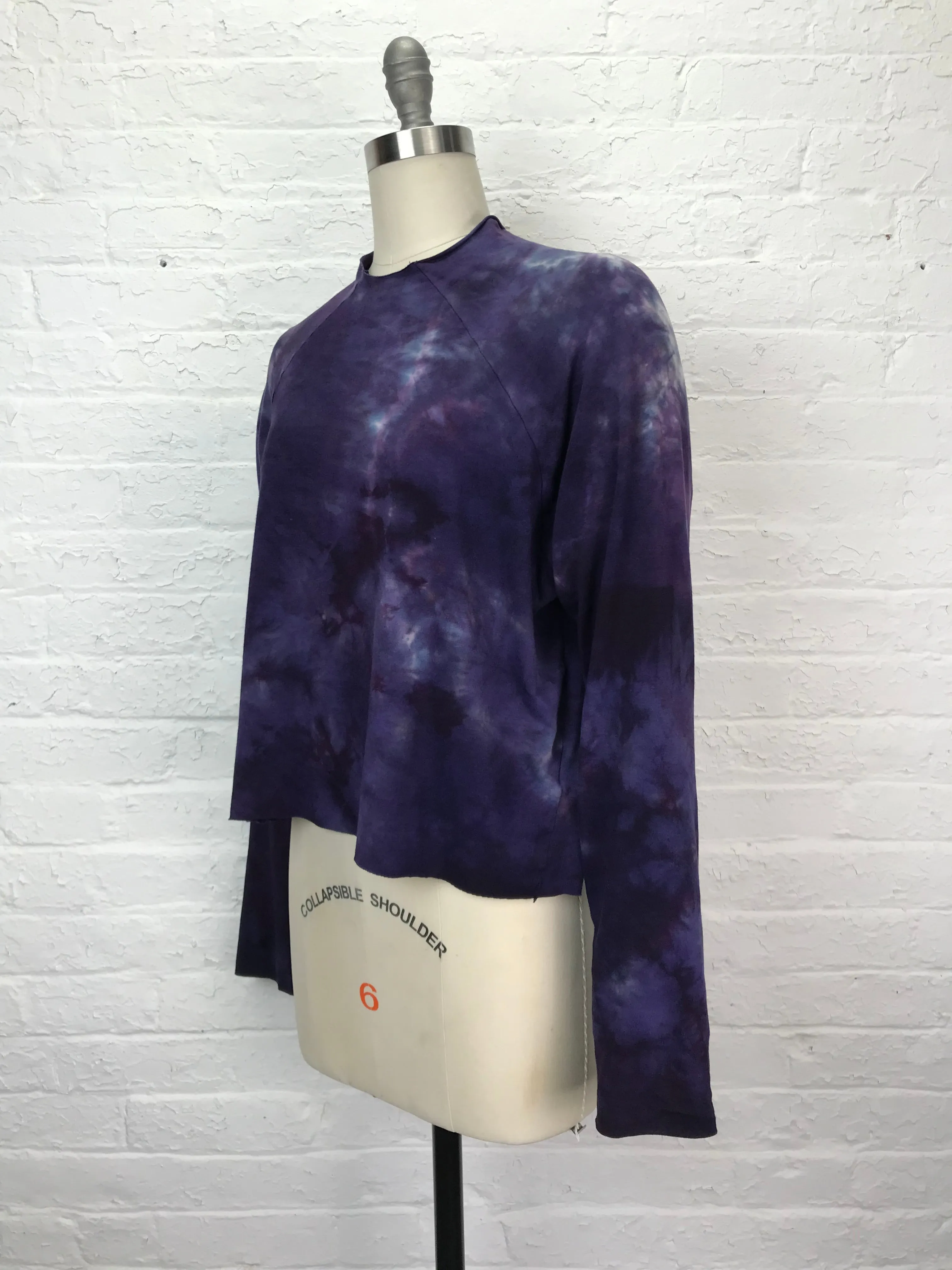 Funnel Neck Raglan Top in Purple Fog