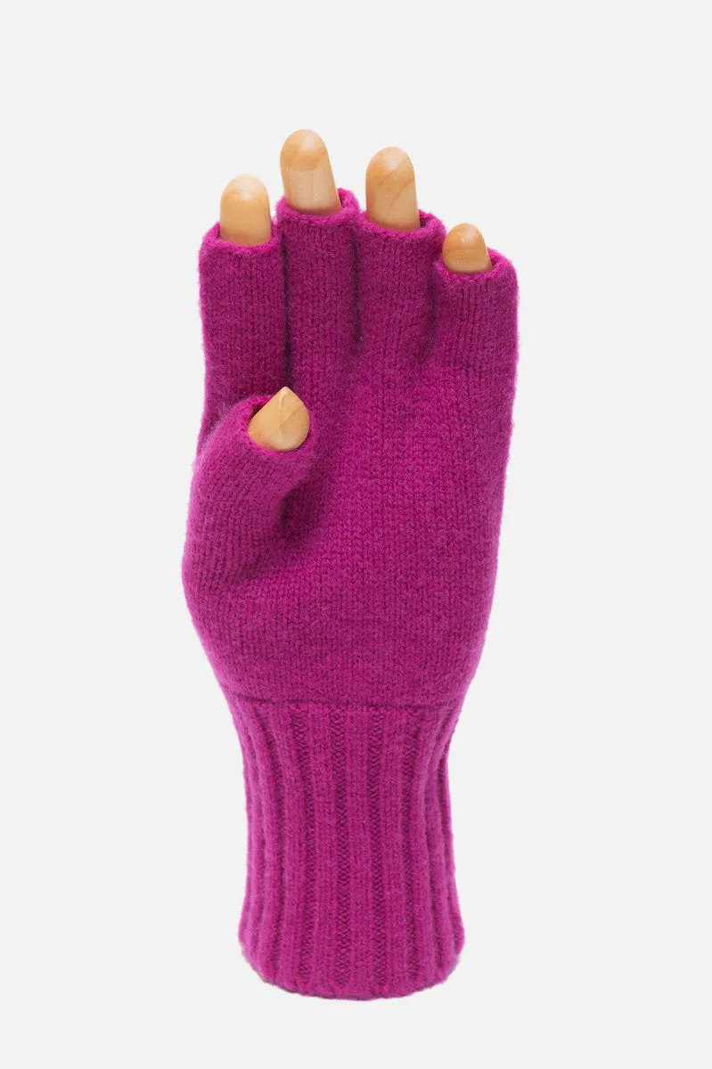 Fuschia Cashmere Fingerless Gloves