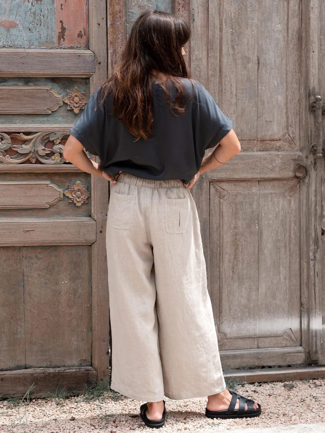 Gaia 7/8 Linen Pants Flax