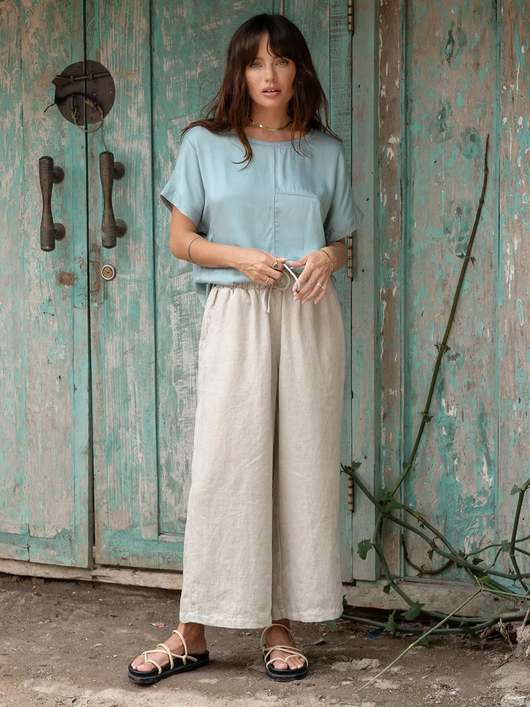 Gaia 7/8 Linen Pants Flax