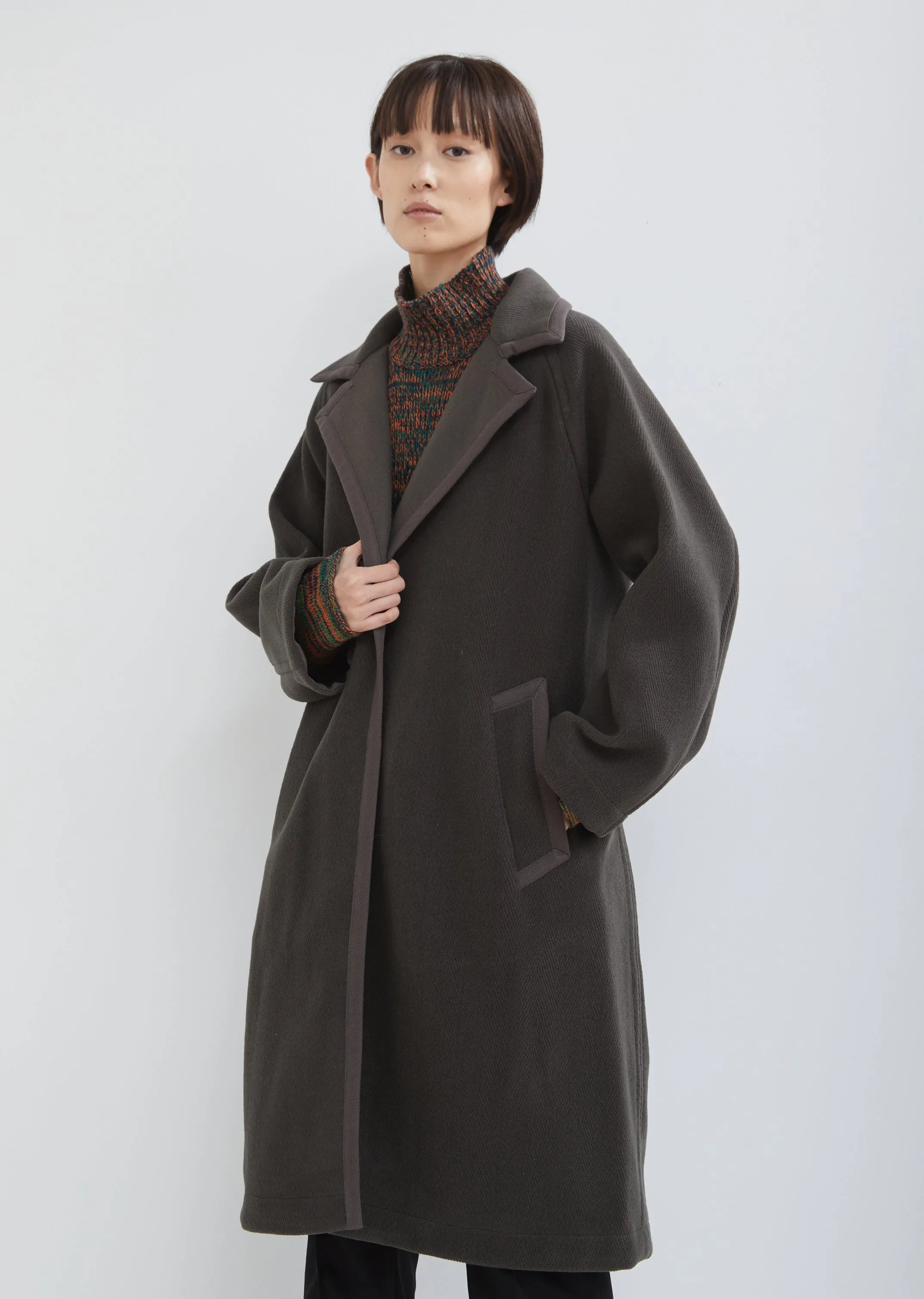 Gown Wrap Wool Coat