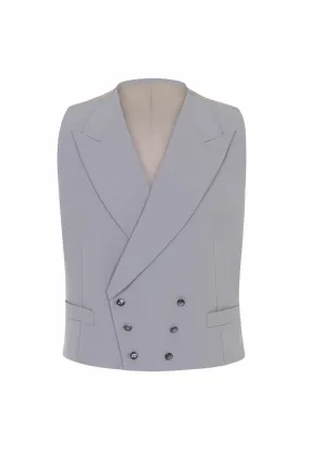 Grey Wool Double Breasted Morning Vest