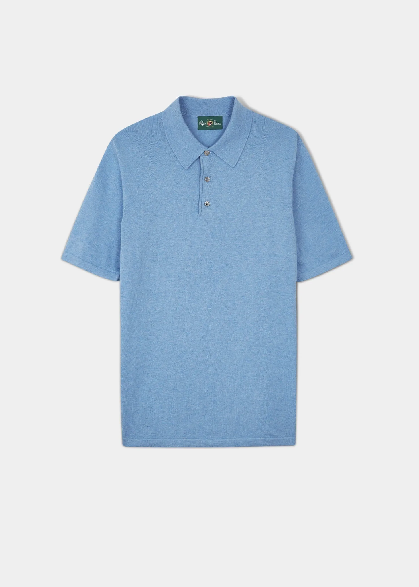 Halstead Luxury Cotton Polo Shirt In Carolina Blue