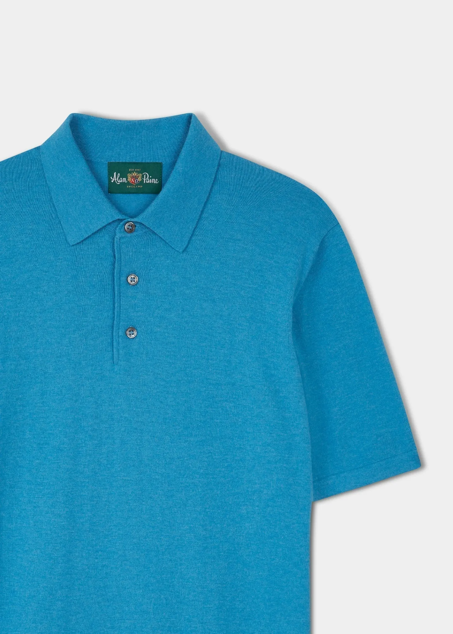 Halstead Luxury Cotton Polo Shirt In Malibu