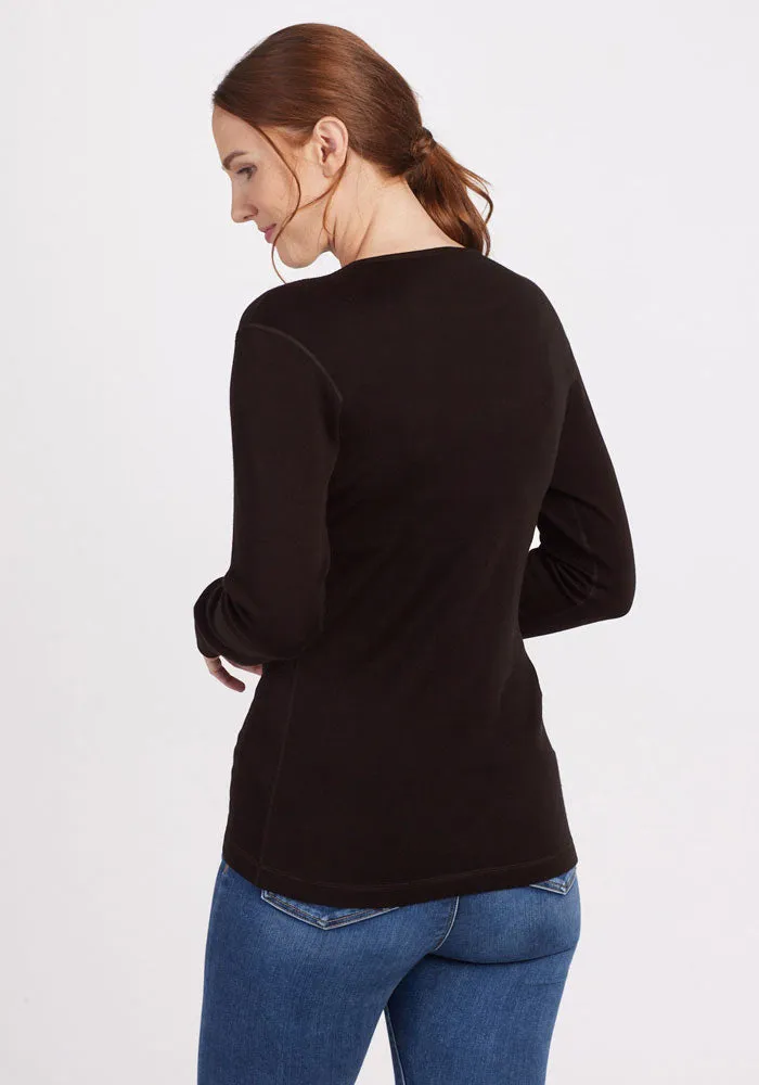 Hannah Long Sleeve Top - French Roast