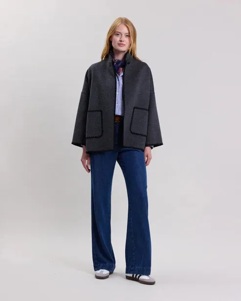 Hartford Valentine Coat in Anthracite