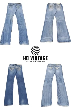 HD351 Ladies Y2K Rock Revival Flared and Straight Jeans - 25 pcs