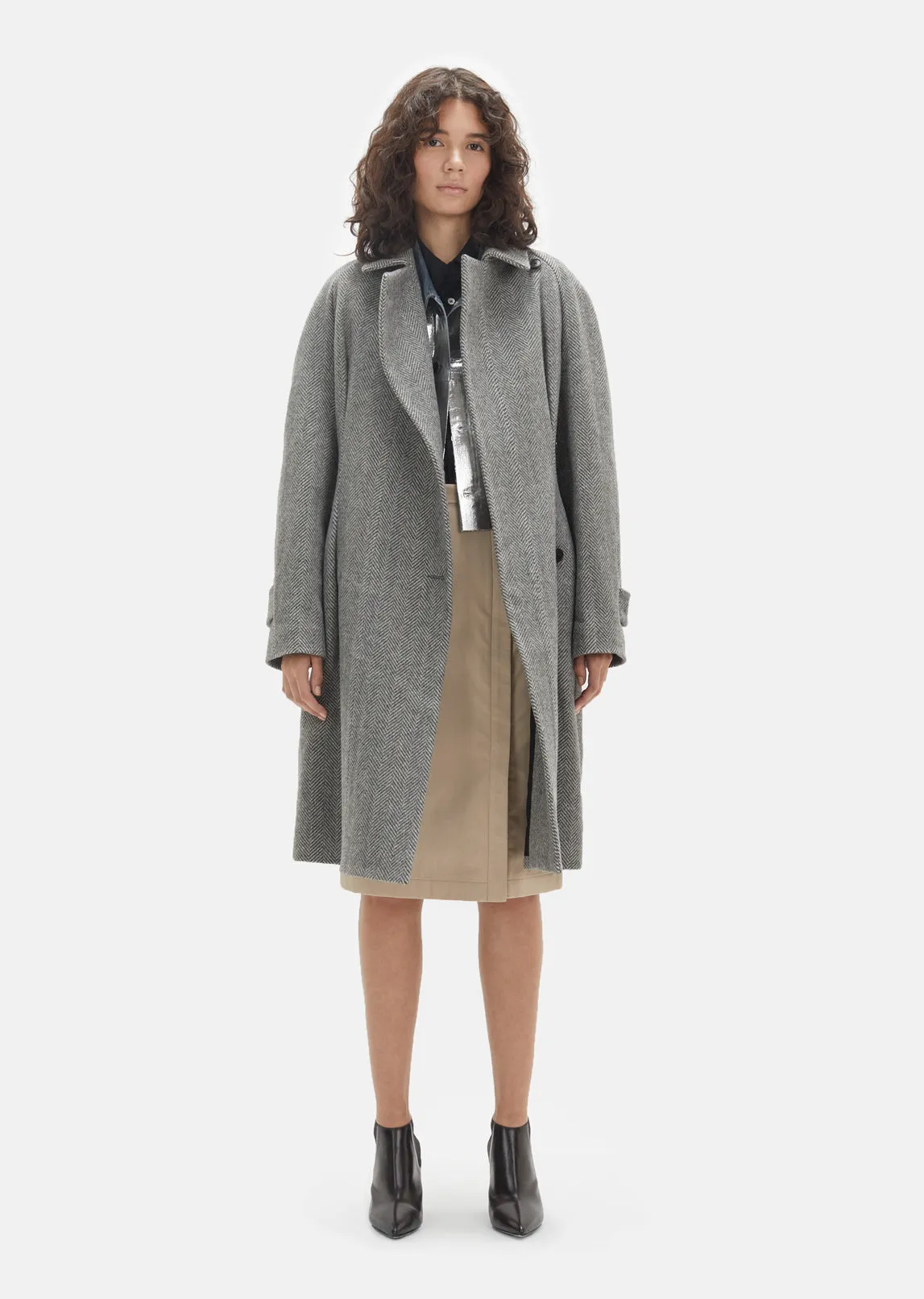 Herringbone Wool Coat