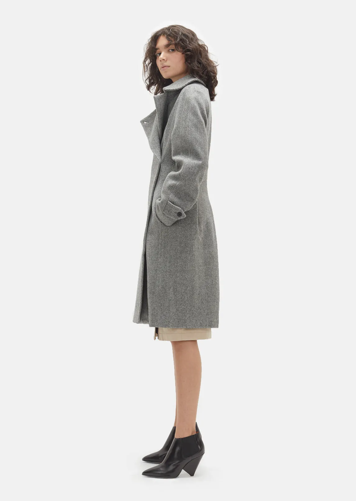 Herringbone Wool Coat