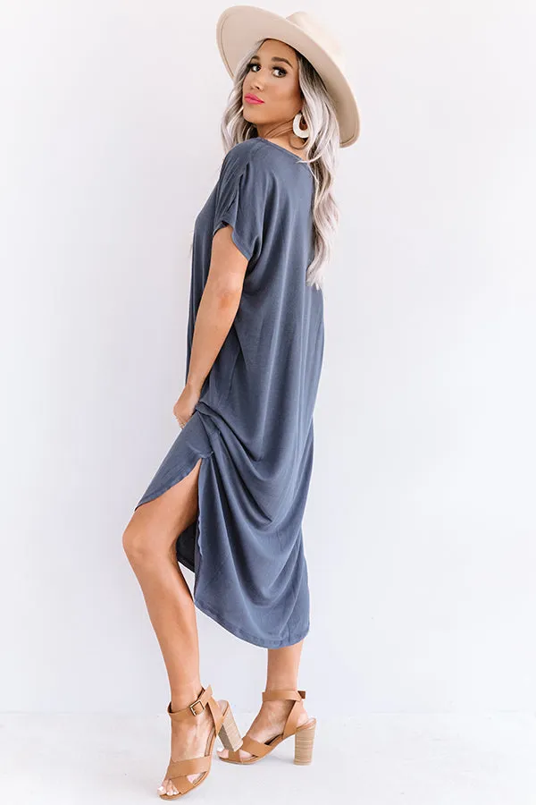 Huntington Beach Happy Hour Midi In Navy