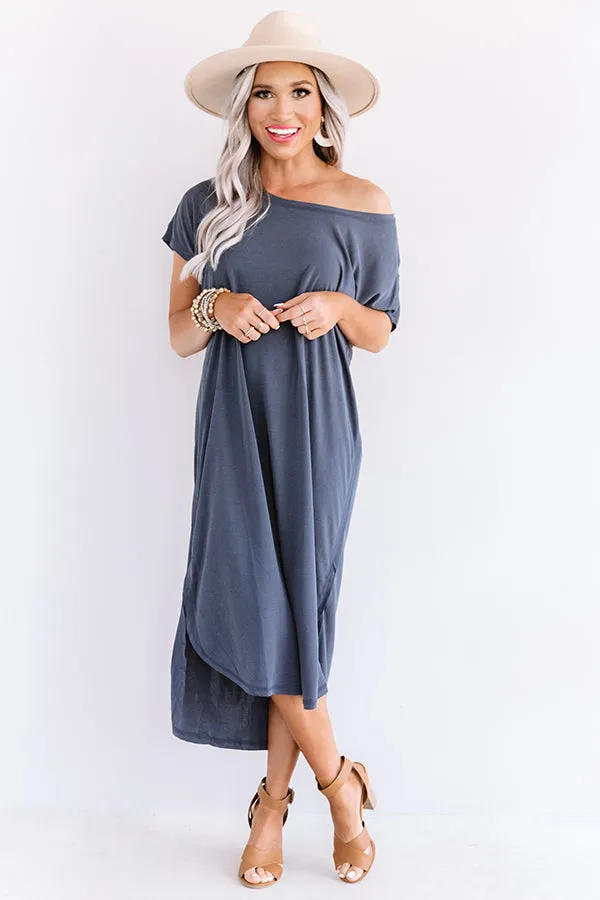 Huntington Beach Happy Hour Midi In Navy